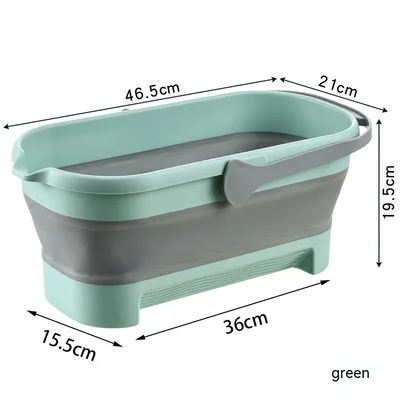 Collapsible Bucket Plastic Mop Water Storage Household Disposable Green - Shop at LoveMi