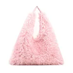 New Autumn And Ainter Plush Handbags Large-capacity Shoulder Armpit Bag Cute Fashion Luxury Designer Tote Bags For Women Trend - Pink