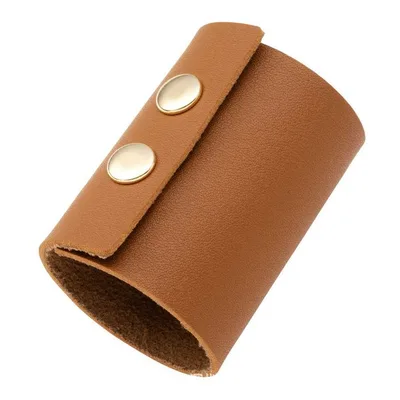 PU Leather Headband Gel Women Ponytail Clip Decoration Hair Accessories Brown - Shop at LoveMi
