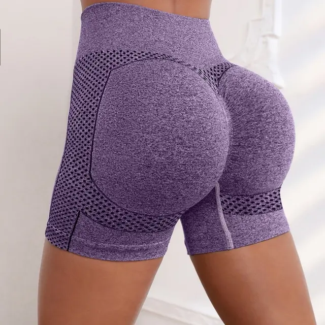 Three point Yoga Pants For Women With High Waist And Hip Lift Elastic tight Purple - Shop at LoveMi