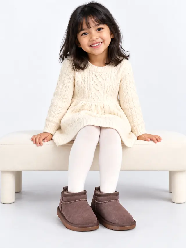 Kids' Brown Low Top Snow Boots Brown - Shop at LoveMi