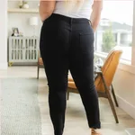 High Grinding Elastic Plus Size Women's Jeans - Black Regular