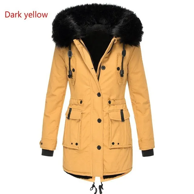 Women's Clothing Fleece lined Thickened Women's Cotton Padded Clothing Women's Winter Yellow - Shop at LoveMi