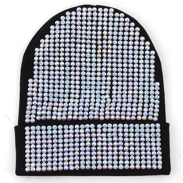 New Diamond Solid Color Handmade Wool Hat Ab Diamond Black Hat - Shop at LoveMi
