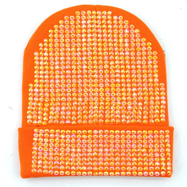 New Diamond Solid Color Handmade Wool Hat Orange Diamond Orange Hat - Shop at LoveMi