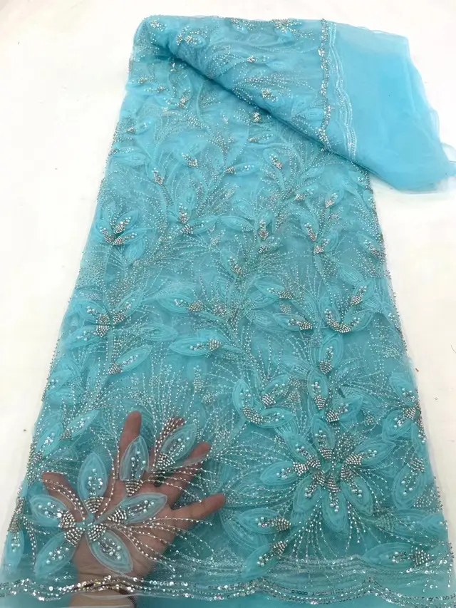 Ribbon Flower Beaded Tulle Lace Fabric Cocktail Party Occasion Evening Dress Embroidered Cloth Lace As Shown In Figure 8 - Shop at LoveMi