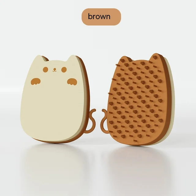 Pet Sponge Silicone Comb For Cats Brown - Shop at LoveMi