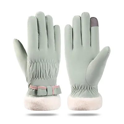 Winter Fleece lined Thickened Touch Screen Gloves Yr205 Mint Green - Shop at LoveMi