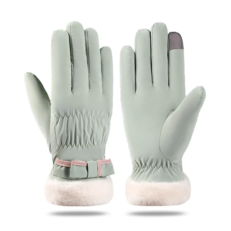 Winter Fleece-lined Thickened Touch Screen Gloves - Yr205 Mint Green