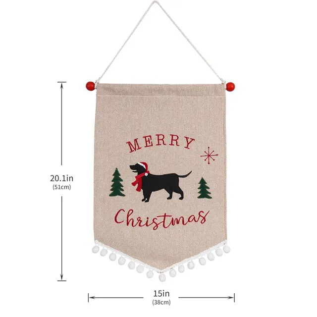 Christmas Fashion Minimalist Ornament Wall Flag Christmas Black Dog Flag - Shop at LoveMi