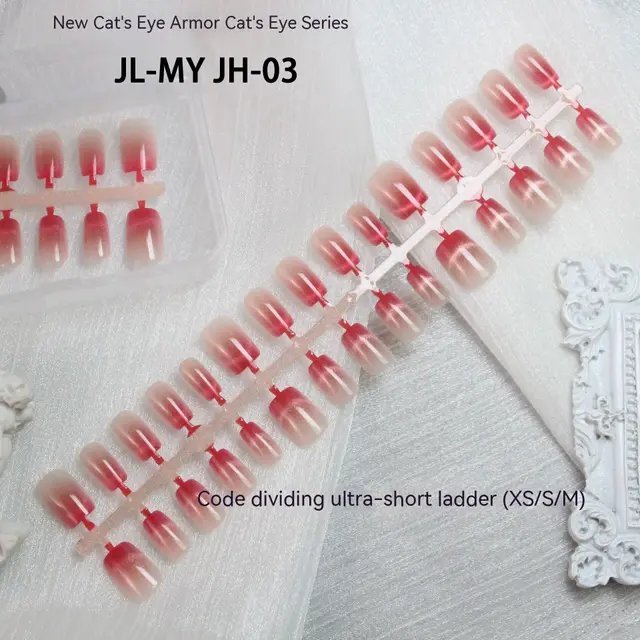 Semi finished Products Nail Tip Rainbow Cat's Eye Handmade Jlmy Jh03 Ultra Short Ladder - Shop at LoveMi