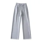 High Waist Drooping Drawstring Mop Slightly Spicy Sweatpants Sports Pants Female Loose Wide-leg Pants For Women - Light Gray
