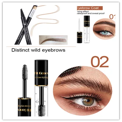 Four head Eyebrow Pencil Liquid Eyebrow Pencil Tattoo Eyebrow Pencil Eyebrow Pencil 4 head Eyebrow Pencil Four jaw Eyebrow Pencil Set1 - Shop at LoveMi