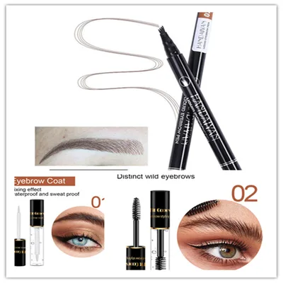 Four head Eyebrow Pencil Liquid Eyebrow Pencil Tattoo Eyebrow Pencil Eyebrow Pencil 4 head Eyebrow Pencil Four jaw Eyebrow Pencil Set2 - Shop at LoveMi
