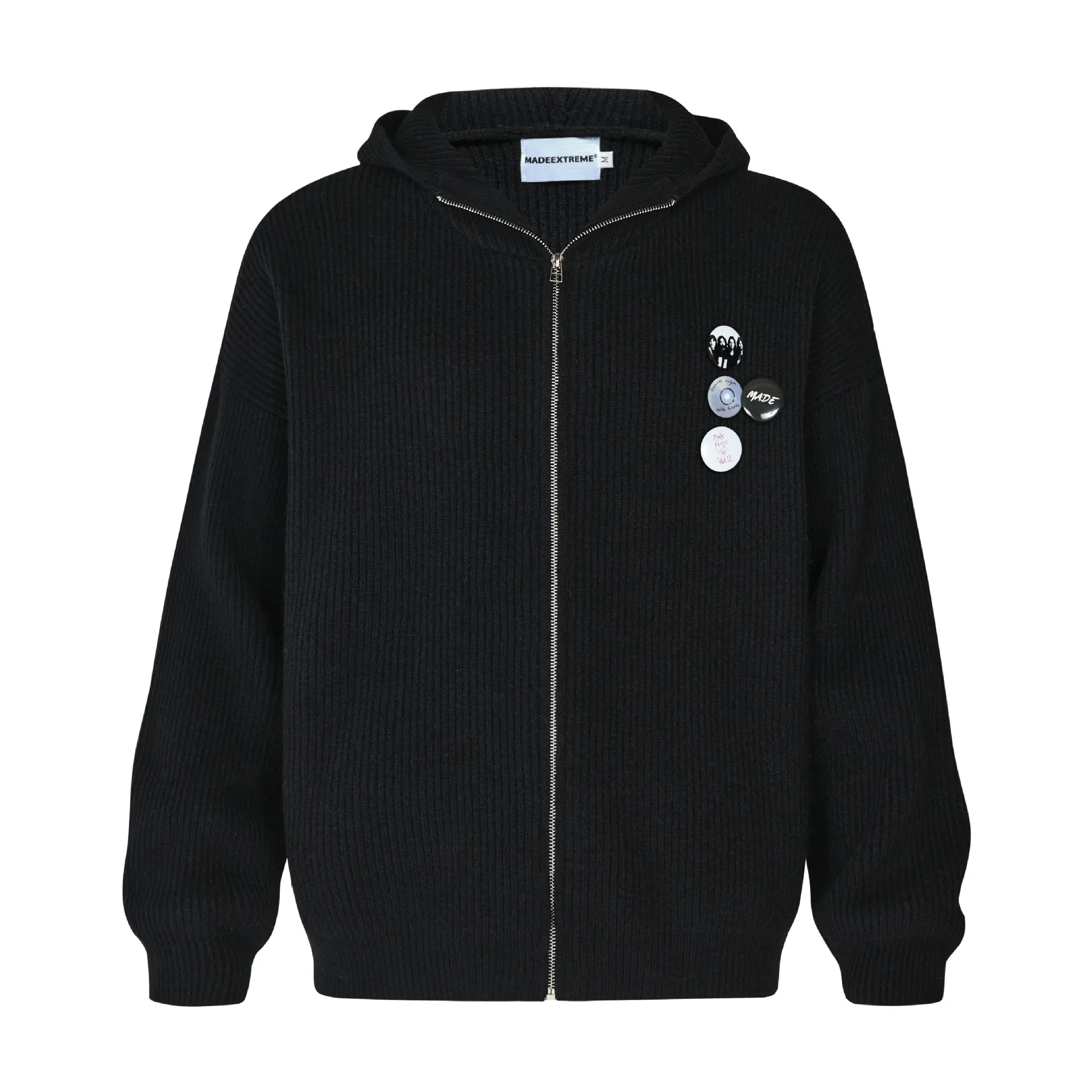 Turtleneck Zipper Sweater Women's Fashion Knitwear - Black