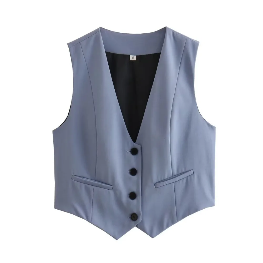 Women's Single breasted Suit 7 color Vest Blue - Shop at LoveMi