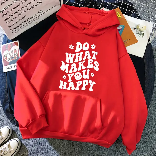 Casual Printed Women's Hoodie Red - Shop at LoveMi