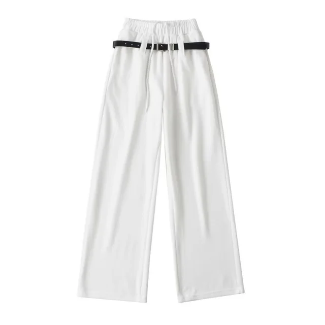 Autumn Women's American Belt Casual Pants White - Shop at LoveMi