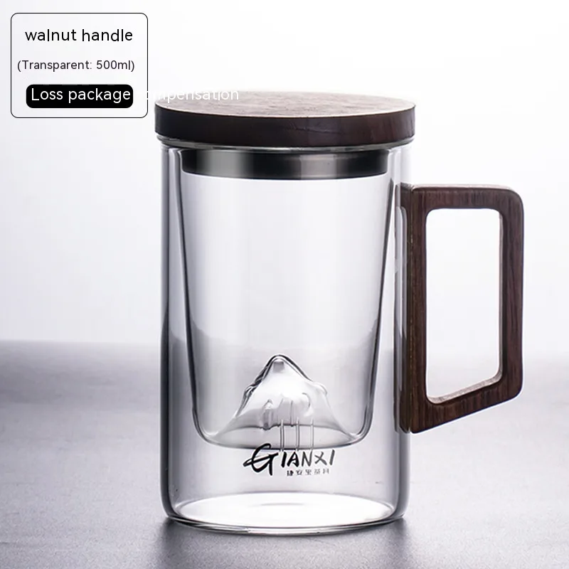 Office Tea Water Separation High Borosilicate Glasses - Transparent