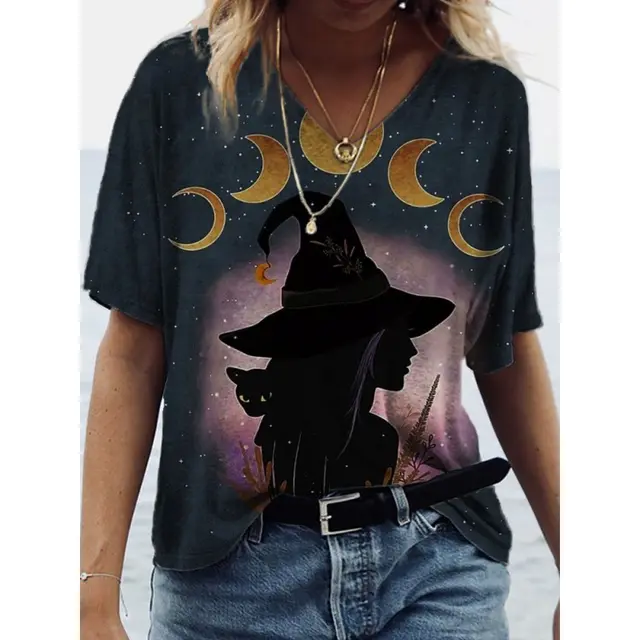 Women's Cotton like Printed Short Sleeve 829131103 - Shop at LoveMi