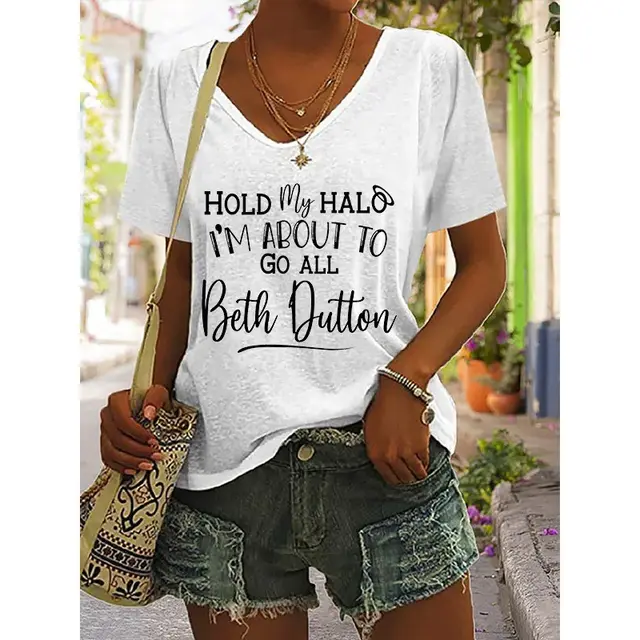 Women's Cotton like Printed Short Sleeve 829131110 - Shop at LoveMi