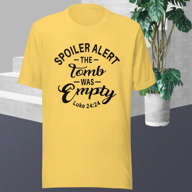 European And American Tomb Is Empty Digital Printed Casual Round Neck T shirt Yellow - Shop at LoveMi
