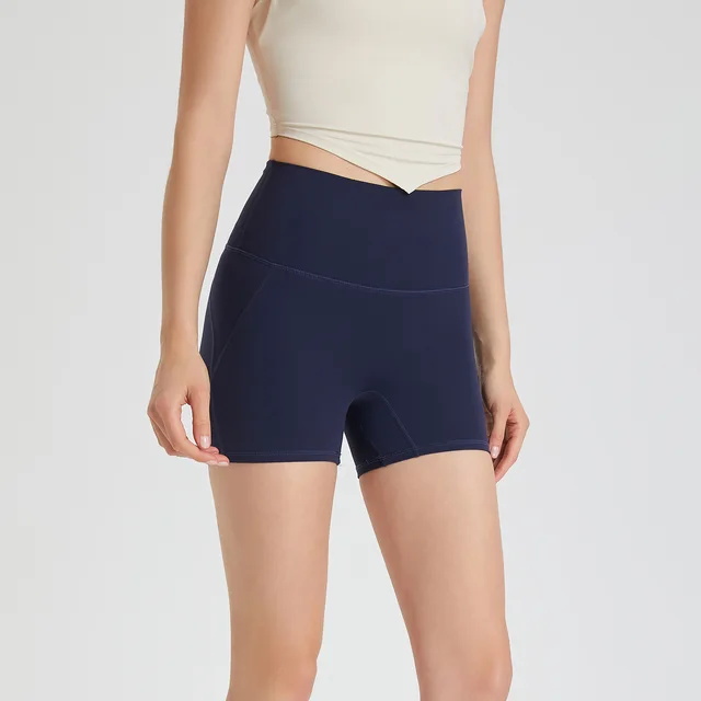 Zero sense Hot Pants Line Sports Shorts Running Fitness Yoga Pants Women Navy Blue - Shop at LoveMi
