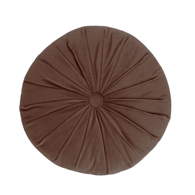 Nordic Handmade Round Pumpkin Pillow Solid Color Morandi Brown - Shop at LoveMi