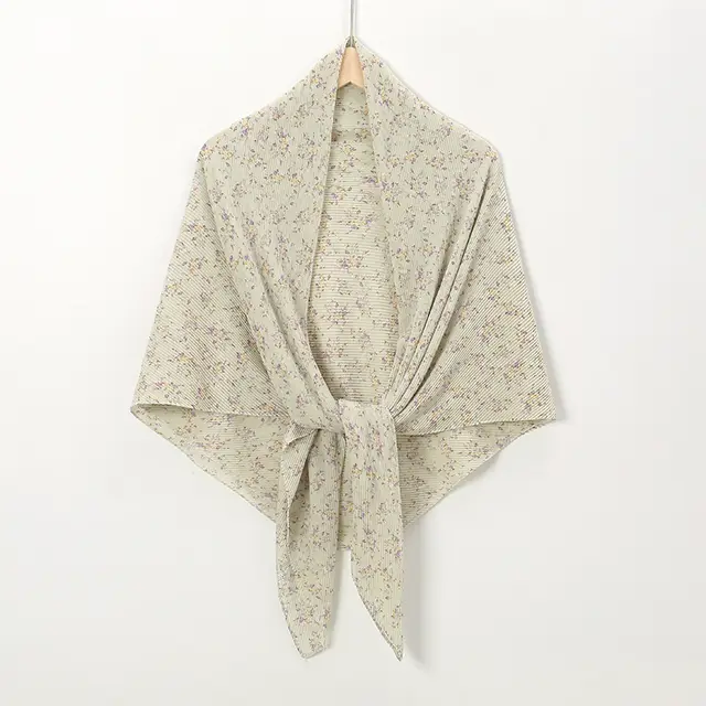 Pearl Chiffon Printed Square Scarf Pleated Scarf Style22 - Shop at LoveMi