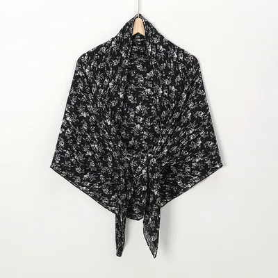 Pearl Chiffon Printed Square Scarf Pleated Scarf Style23 - Shop at LoveMi