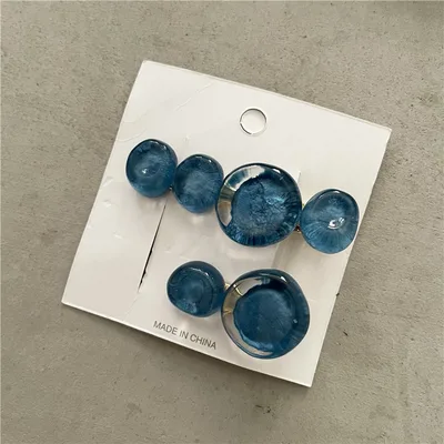Ocean Bubble Jelly Elegant Fashion Side Clip Cropped Hair Clip Sea Blue - Shop at LoveMi