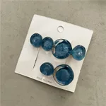 Ocean Bubble Jelly Elegant Fashion Side Clip Cropped Hair Clip - Sea Blue