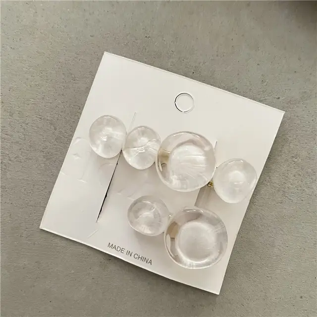 Ocean Bubble Jelly Elegant Fashion Side Clip Cropped Hair Clip White - Shop at LoveMi