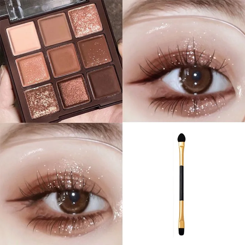 Chocolate Jiugongge Grid Earth Color Pure Nude Makeup Eye Shadow Plate Chocolate Nine Colors - Shop at LoveMi