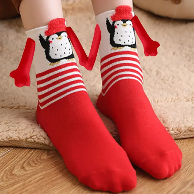 Christmas Stockings Autumn Winter Cotton Magnet Lodestone Hand Tube Socks Figure 7 - Shop at LoveMi