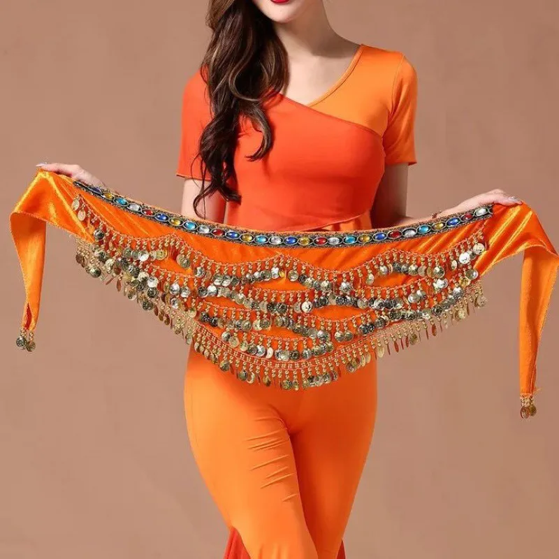 Belly Dance Multi-coin Indian Dance Belt - Orange