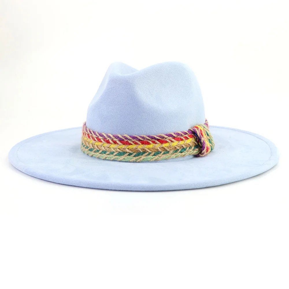 New Wide Brim Top Hat For Women - Sky Blue