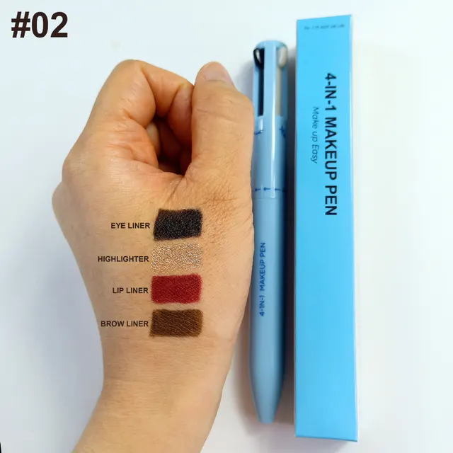 Four in one Cosmetic Brush Four color Highlight Lip Liner Eyeliner Eyebrow Pencil Blue2 - Shop at LoveMi