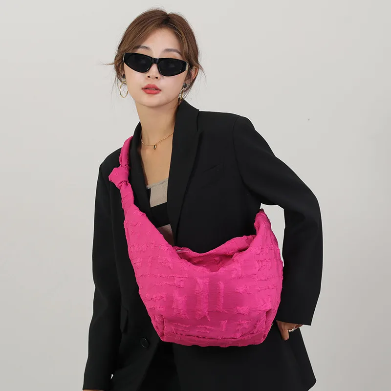 Mesh Female Cloud Bag Crossbody Rose - Shop at LoveMi