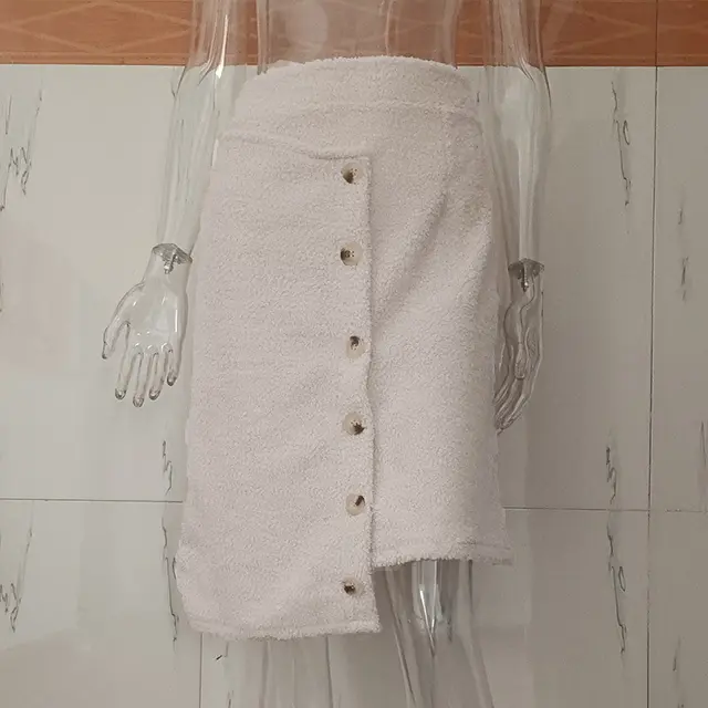 Single breasted Wool Ring Asymmetric Half body Beige - Shop at LoveMi
