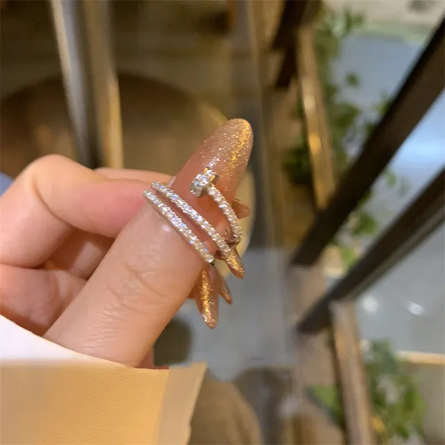 Spiral Nail Ring Female Special interest Design Silver 17Mm - Shop at LoveMi