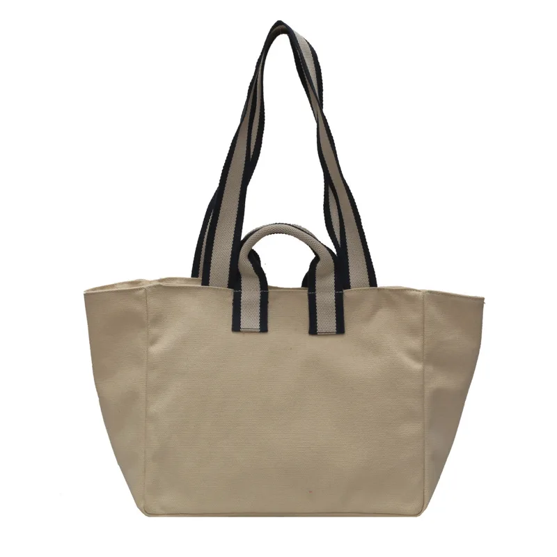 Waterproof Trendy Simple Fashion Large Capacity Portable Canvas Bag White - Shop at LoveMi
