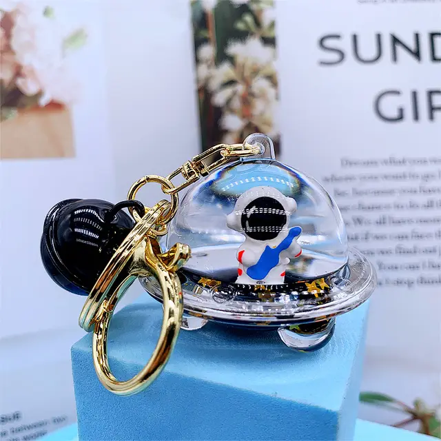 Creative Acrylic Spaceman Oil Keychain Pendant Black Spaceship Guitar - Shop at LoveMi