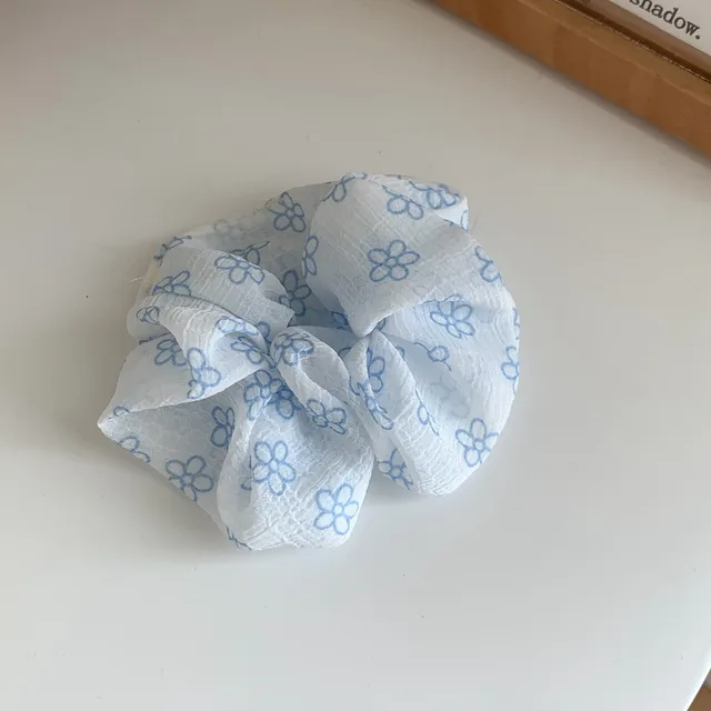 Green Series Hair Band Hair Rope For Women Blue And White Small Flower - Shop at LoveMi