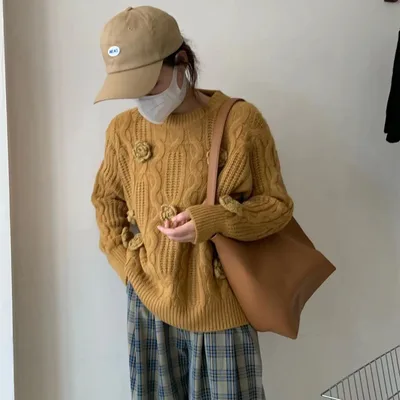 European Goods Knitwear For Autumn And Winter Women's Design Sense Ginger - Shop at LoveMi