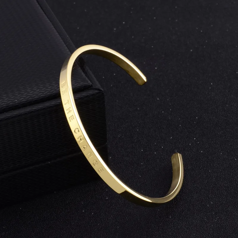 Titanium Steel Open-end BETHECHANGE Fashion Bracelet - Golden Men