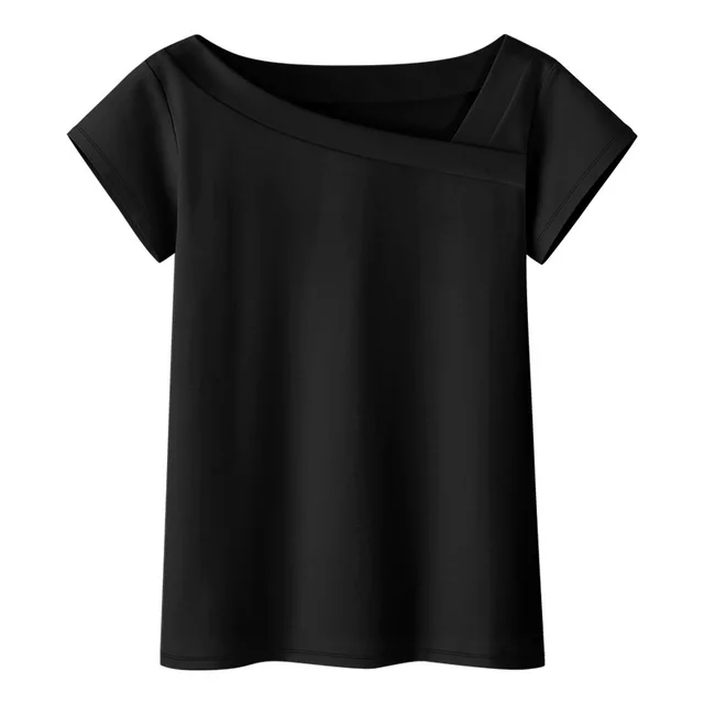 One shoulder Cold shoulder Top Half Sleeve Women Black - Shop at LoveMi