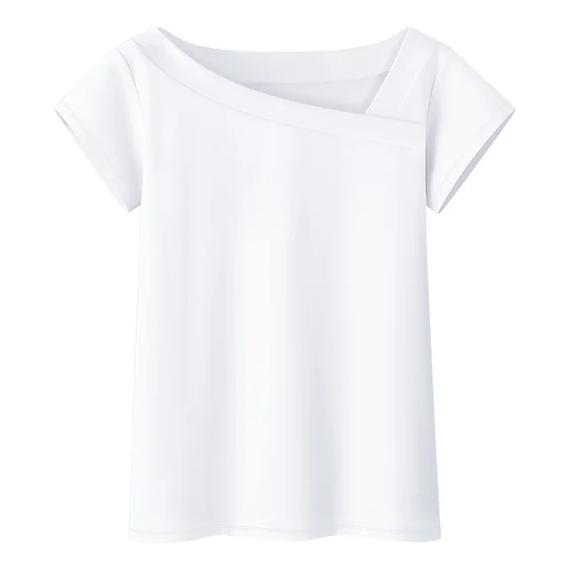 One shoulder Cold shoulder Top Half Sleeve Women White - Shop at LoveMi
