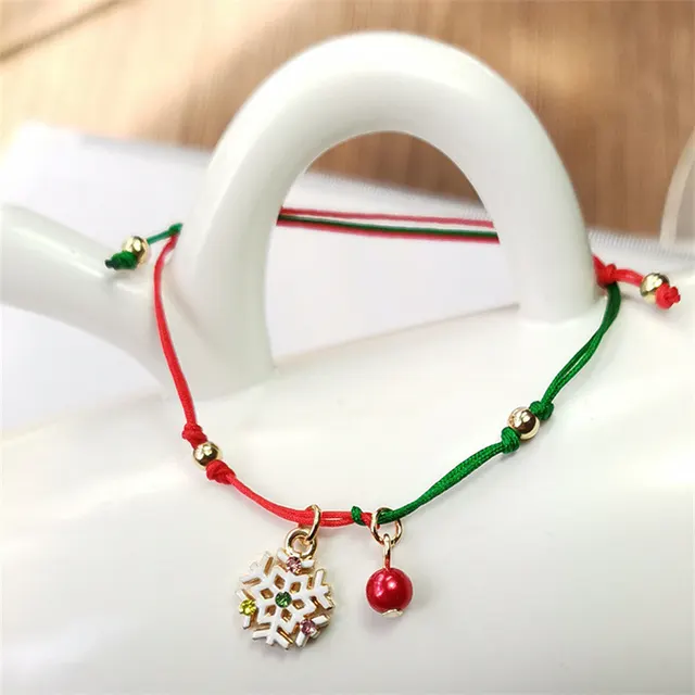 Cross border Christmas Ornaments All match Santa Claus Snowflake Elk Bracelet Hand woven Bracelet For Women Br23Y0637 1 - Shop at LoveMi