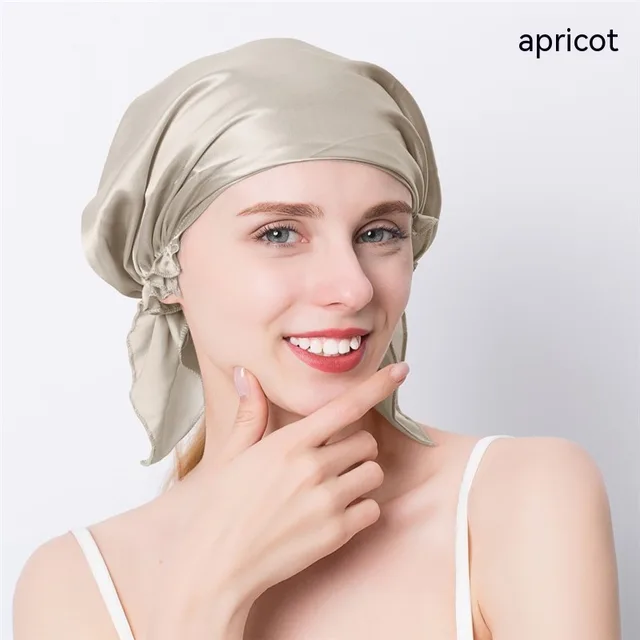 Women's Triangle Mulberry Silk Silk Nightcap Apricot - Shop at LoveMi